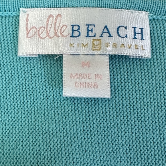 Bolero Sweater Women's Tie-Front Cropped Cardigan Medium Blue Coastal Chic - Picture 7 of 11